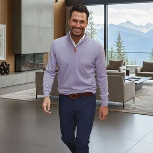 Men's Lavender Quarter-Zip Sweater